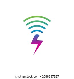 Electric Logo Icon with signal. Electrical company design template elements. can be edited
