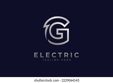 Electric Logo, letter G with thunder bolt combination, electric design logo template, vector illustration
