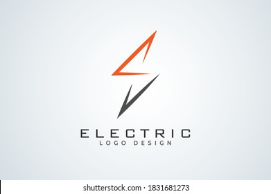 Electric Logo, letter S from and lightning bolt combination, tunder bolt design logo template, vector illustration