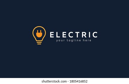 Electric Logo, Light Bulb inspiration, flat design logo template, vector illustration