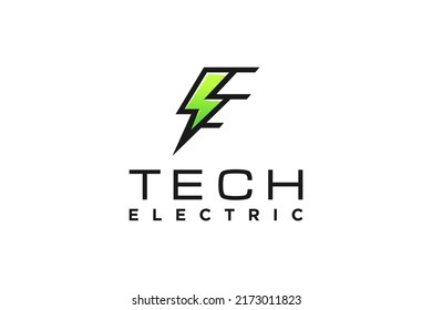 Electric logo lightning icon design modern power future eco friendly battery hybrid