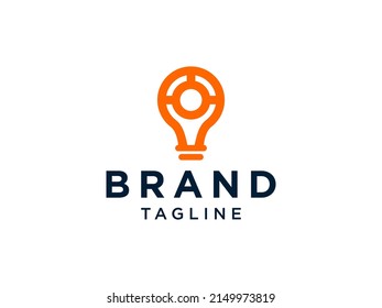 Elektrisches Logo. Lineare Leuchtkraft mit Linie innen. Für Logos für Unternehmen, Elektrizität, Industrie und Technologie geeignet. Flaches Vectorlogo-Design-Vorlagenelement.
