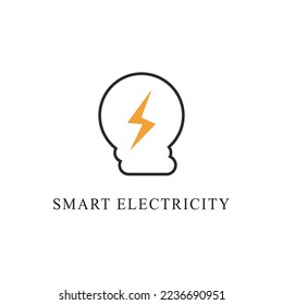 Electric logo on lamp light design Free Vector