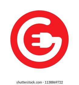Electric logo. Power icon. Plug in symbol. Vector eps 08.