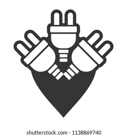 Electric logo. Power icon. Plug in symbol. Vector eps 08.