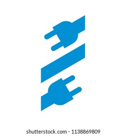 Electric logo. Power icon. Plug in symbol. Vector eps 08.