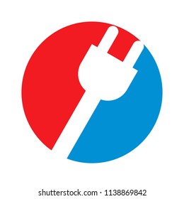 Electric logo. Power icon. Plug in symbol. Vector eps 08.