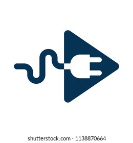 Electric logo. Power icon. Plug in symbol. Vector eps 08.