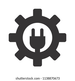 Electric logo. Power icon. Plug in symbol. Vector eps 08.