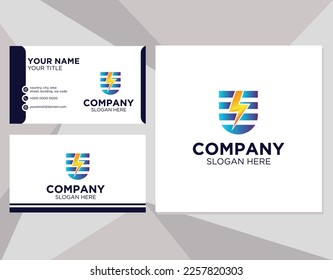 Electric logo suitable for company with business card template