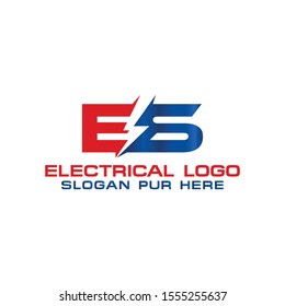 Electric logo template and initial ES logo design. Vector Illustration Eps.10
