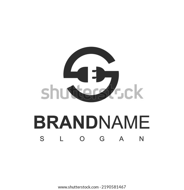 Electric Logo Using\
Letter S And Plug\
Icon