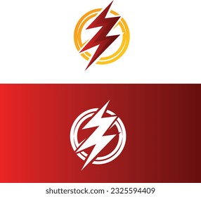 Elektrisches Logo mit in Vektordatei.  Elektrisches Icon-Design. Elektrisches Anfangsalphabet Logo Design. Rot-gelbes Logo-Design. Elektrisch in Vektordatei.