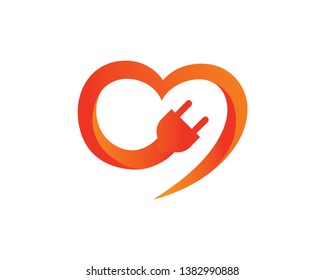 Electric Love Logo Template, Icon, Symbol