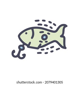 electric lure color vector doodle simple icon