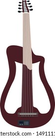 Electric Lute Guitar Oud - Arabic, Oriental, Greek Music Instrument - Illustration Isolated Icon