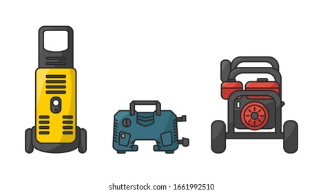 Electric Machine Pressure Washer And Jet Sprayer For Cleaning And Wash