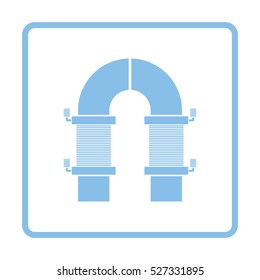 Electric magnet icon. Blue frame design. Vector illustration.