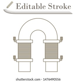 Ícone De Ímã Elétrico. Design simples editável de traçado. Ilustração de vetor.