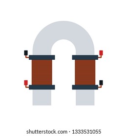 Electric magnet icon. Flat color design. Vector illustration.