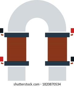 Icono de imán eléctrico. Diseño de color plano. Ilustración vectorial.