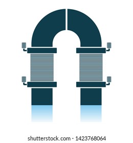 Electric Magnet Icon. Shadow Reflection Design. Vector Illustration.