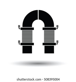 Electric magnet icon. White background with shadow design. Vector illustration.