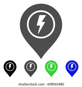 Electric Marker flat vector pictograph. Colored electric marker, gray, black, blue, green pictogram versions. Flat icon style for application design.
