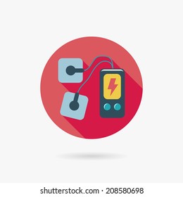 Electric massage flat icon with long shadow