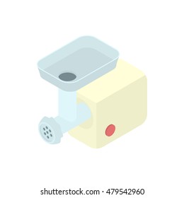 Electric meat grinder icon in cartoon style on a white background vector illustration