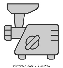 Electric meat grinder  - icon, illustration on white background, grey style