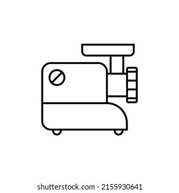 Electric meat grinder icon. Line style. Isolated vector outline illustration on white background.