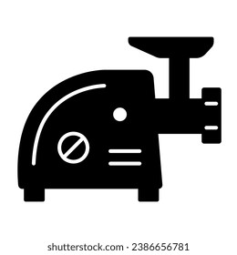 Electric meat grinder solid icon, Kitchen appliances concept, Meat mincer sign on white background, mincing machine icon in glyph style for mobile concept and web design. Vector graphics