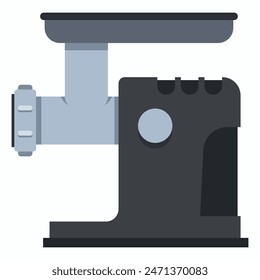 Electric meat grinder vector cartoon illustration isolated on a white background.