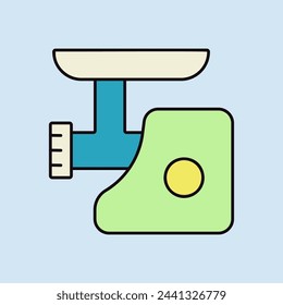 Icono de color del vector de la amoladora de carne eléctrica. Electrodomésticos de cocina. Símbolo gráfico para cocinar diseño de sitio web, logotipo, aplicación, UI