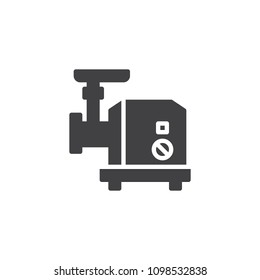 Electric Meat grinder vector icon. filled flat sign for mobile concept and web design. kitchenware simple solid icon. Symbol, logo illustration. Pixel perfect vector graphics