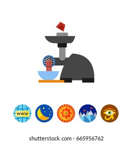 Electric meat grinder vector icon
