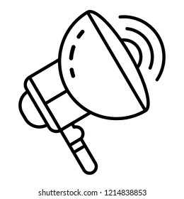 Electric megaphone icon. Outline electric megaphone vector icon for web design isolated on white background