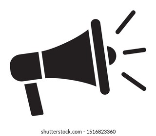 Electric megaphone with sound or marketing advertising flat vector icon for apps and websites