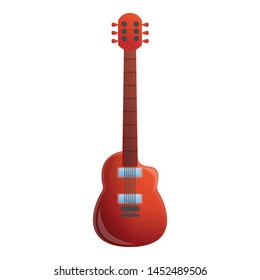 Electric metal guitar icon. Cartoon of electric metal guitar vector icon for web design isolated on white background