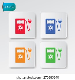 electric meter design on buttons background