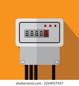 Vector de diseño de icono plano de medidor eléctrico