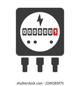 Electric meter glyph icon isolated on white background.Vector illustration.