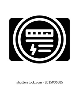 electric meter glyph icon vector. electric meter sign. isolated contour symbol black illustration