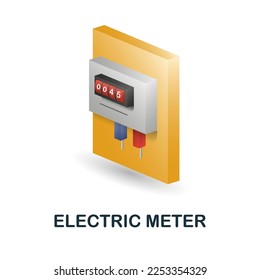 Electric Meter icon. 3d illustration from measurement collection. Creative Electric Meter 3d icon for web design, templates, infographics and more