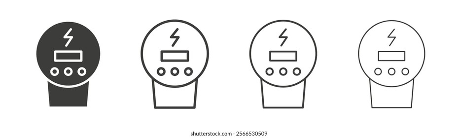 electric meter icon collection for website design, app, UI design.