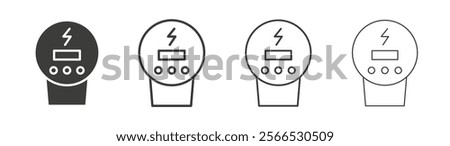 electric meter icon collection for website design, app, UI design.