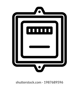 Electric Meter Icon. Editable Bold Outline Design. Vector Illustration.