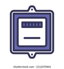 Electric Meter Icon. Editable Bold Outline With Color Fill Design. Vector Illustration.