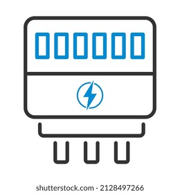 Electric Meter Icon. Editable Bold Outline With Color Fill Design. Vector Illustration.